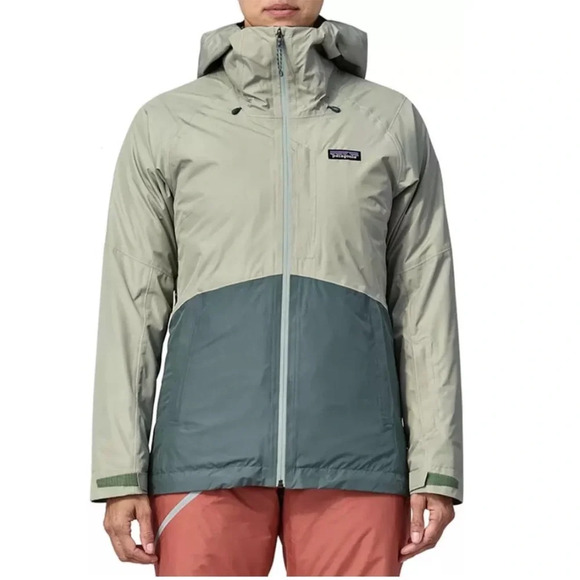 Patagonia Women's M Medium 3-in-1 Powder Town Jacket Ski Sleet Green Grey NWT - Picture 8 of 14